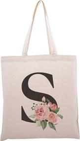 img 4 attached to 🌸 Customized Flower Initial Tote Bag for Bachelorette Party #1