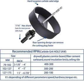 img 2 attached to 🔦 MKC 4.375 inch Recessed Lighting Installation Kit - Carbide Grit Hole Saw & Arbor for Plaster