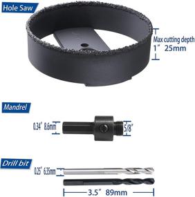 img 3 attached to 🔦 MKC 4.375 inch Recessed Lighting Installation Kit - Carbide Grit Hole Saw & Arbor for Plaster