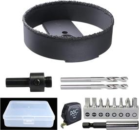 img 4 attached to 🔦 MKC 4.375 inch Recessed Lighting Installation Kit - Carbide Grit Hole Saw & Arbor for Plaster