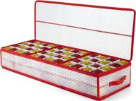 🎄 durable plastic underbed christmas ornament storage box, 6 trays - organize and protect 96 holiday ornaments 3" with dual zipper closure - xmas decorations essentials logo