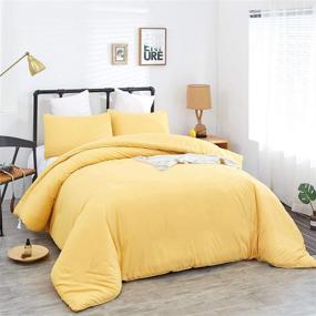 img 3 attached to Premium Luxlovery Yellow Comforter Set - Queen Size Light Yellow Bedding Set for Ultimate Comfort and Style: Full, Soft, Breathable Quilts, Blankets, and Solid Color Bedding - Ideal for Women, Men, Adults, Teens, and Kids