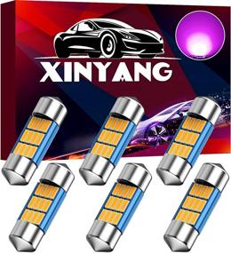 img 4 attached to 🚗 6PCS Canbus Error-Free Purple LED Car Bulb 31mm 1.22in DE3175 Festoon Light Extremely Bright 12SMD 4014 Chipsets DE3021 DE3022 Lamp for License Plate Dome Map Door Courtesy Lights