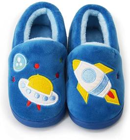 img 4 attached to 🦕 Adorable ENERCAKE Toddler Slippers: Cartoon Dinosaur Boys' Shoes for Comfy Adventures