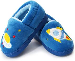 img 1 attached to 🦕 Adorable ENERCAKE Toddler Slippers: Cartoon Dinosaur Boys' Shoes for Comfy Adventures