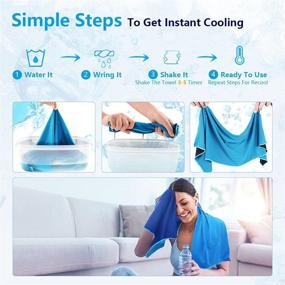 img 2 attached to AIDEA Cooling Towel 4-Pack – Microfiber Ice Towel for Yoga, Sports, Gym, and More!