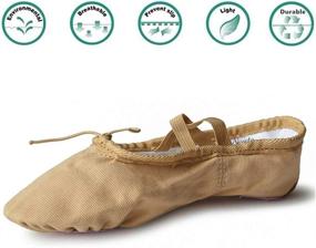 img 1 attached to 🩰 Nexete Ballet Shoes Slippers - Classic Canvas Split-Sole Dance Slippers for Toddler Kid Girl Boy Women