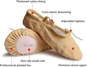 img 2 attached to 🩰 Nexete Ballet Shoes Slippers - Classic Canvas Split-Sole Dance Slippers for Toddler Kid Girl Boy Women