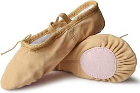 img 4 attached to 🩰 Nexete Ballet Shoes Slippers - Classic Canvas Split-Sole Dance Slippers for Toddler Kid Girl Boy Women