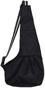 img 4 attached to 🐾 Convenient Small Black Oxford Cloth Pet Sling Carrier Bag for Dogs and Cats