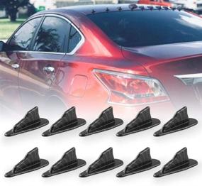 img 4 attached to 🦈 Enhance Aero Performance with Alpha Racing 10pcs/Set Diffuser Shark Fin Kit and Spoiler Roof Wing Air Vortex Generator in Carbon Fiber Pattern