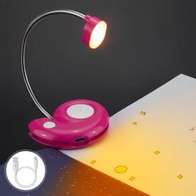 img 4 attached to 📚 HONGUT Kids Rechargeable Book Light - Clip-on Reading Light for Kids - Kids Reading Lights, Amber Book Light for Bedtime Reading - 2 Lighting Modes - Blue Light Blocking - Bookmark Light for Bookworms - Magenta - Enhanced SEO