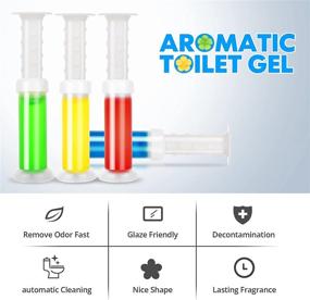 img 1 attached to 🚽 Toilet Gel Stamp: 4Pcs/36 Count Long-lasting Fragrance - Effective Bathroom Deodorizer & Bowl Cleaner Wand Refills