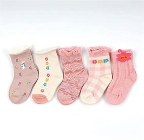 img 2 attached to 🧦 Hoolchain Retro Soft Cotton Ruffle Frilly Crew Socks - 5 Pack