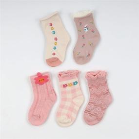 img 3 attached to 🧦 Hoolchain Retro Soft Cotton Ruffle Frilly Crew Socks - 5 Pack