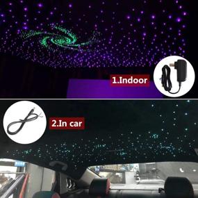 img 2 attached to Enhance Your Space with the LED Fiber Optic Star Ceiling Light Kit: 6W RGB with Music Mode Remote Controller, 300 Strands, and 2m/6.5ft Star Headliner Kits for Cars or Rooms