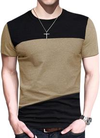 img 4 attached to FRTCV Stitching Athletic T Shirt DZTPJ01 Men's Clothing and T-Shirts & Tanks