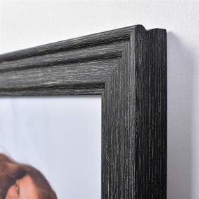 img 2 attached to Rustic Farmhouse Wooden Picture Frames 8x10 Black (Set of 4 Pack) - High Definition Glass - Tabletop and Wall Mountable