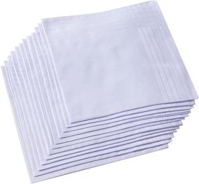 img 4 attached to 👔 Ricosky Men's Cotton Handkerchief in White