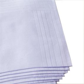 img 1 attached to 👔 Ricosky Men's Cotton Handkerchief in White
