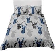 🦌 adasmile a & s christmas deer bedding set: soft microfiber animal duvet cover for kids – twin size comforter cover with zipper closure (1 duvet cover and 1 pillowcase) logo