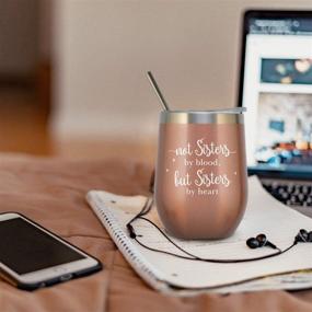 img 3 attached to 🌹 ElegantPark Sister Gifts: Personalized Sister Wine Tumbler for Friendship, Birthdays, and Soul Sisters - Rose Gold