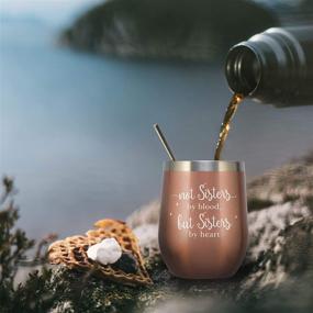 img 2 attached to 🌹 ElegantPark Sister Gifts: Personalized Sister Wine Tumbler for Friendship, Birthdays, and Soul Sisters - Rose Gold