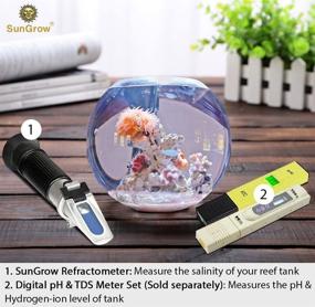 img 1 attached to 🐠 SunGrow Refractometer for Aquarium Salinity Measurement - Highly Accurate, Calibration Tool Included, Promotes Optimal Plant and Marine Life Health, User-Friendly and Readability Enhanced