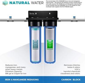img 3 attached to 🚰 iSpring F4WGB22BM 2-Stage Whole House Water Filter Set Replacement - CTO Carbon Block & Iron/Manganese Reducing Cartridges, Fits WGB22BM, 1 Pack, White