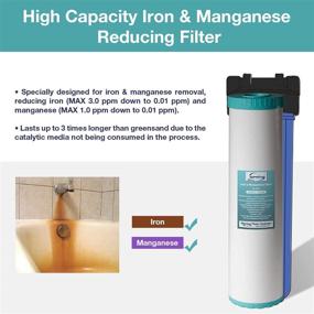 img 1 attached to 🚰 iSpring F4WGB22BM 2-Stage Whole House Water Filter Set Replacement - CTO Carbon Block & Iron/Manganese Reducing Cartridges, Fits WGB22BM, 1 Pack, White