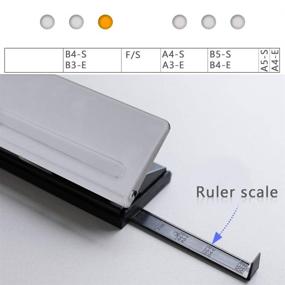 img 1 attached to 🔧 Усовершенствованная эффективность: регулируемая металлическая пробивная машинка с шестиотверстной позиционировкой и точной меткой для A5 размера папки на шесть колец.