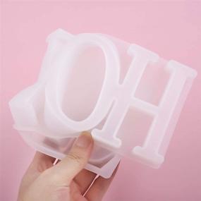 img 1 attached to DROLE Home Love Word Sign Resin Molds for Epoxy Casting with 🏠 Silicone, Perfect for DIY Home Table Decor and Wall Decoration - Set of 2