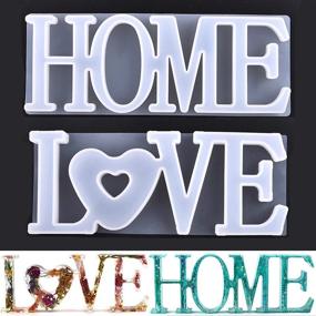 img 4 attached to DROLE Home Love Word Sign Resin Molds for Epoxy Casting with 🏠 Silicone, Perfect for DIY Home Table Decor and Wall Decoration - Set of 2