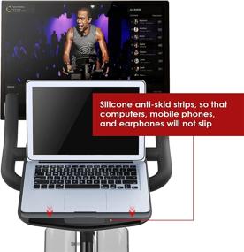 img 3 attached to 🚴 Peloton Bike Tray Phone Holder Mount & Laptop Desk: Premium Aviation Aluminum Workbench Tray for Peloton Bikes, Ideal Accessory (Not for Bike+)