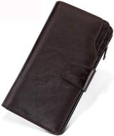 📚 high capacity genuine leather business men's accessories with enhanced blocking features logo