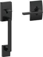 🔑 matte black schlage fe285 622 lat cen century front entry handleset with latitude lever lower half grip логотип