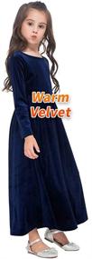 img 4 attached to GAZIAR Women's Long Sleeve Velvet Maxi Dress with Pockets - Elegant Casual Party Evening Gown for Christmas, Wedding, Holiday
