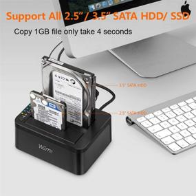 img 4 attached to 💾 WEme USB 3.0 to SATA Dual-Bay External Hard Drive Docking Station with Offline Clone/Duplicator Function for 2.5 & 3.5 Inch HDD SSD SATA (SATA I/II/III) Support 2X 8TB & UASP, Tool-Free: Efficient Storage Solution with High Capacity and Easy Duplication