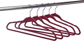 img 1 attached to Premium Thin Compact Hangers - 50-Pack Non Velvet Non-Flocked, 360 Degree Swivel Hook (Raspberry Color)