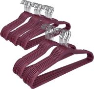 premium thin compact hangers - 50-pack non velvet non-flocked, 360 degree swivel hook (raspberry color) logo