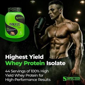 img 3 attached to 🥜 Species Nutrition Isolyze Whey Protein Powder for Muscle Building - 100% Whey Isolate Protein, 27.5g per Scoop, No Sugar & Low Fat - Chocolate Peanut Butter Flavor, 44 Servings