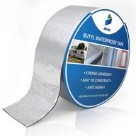 🔒 senkei butyl waterproof tape: strong 2"w x 16.4'l seal strip for outdoor leak repair - ideal for window, roof, rv, boat, tent - multi-use aluminum foil tape with butyl rubber logo