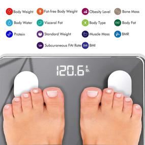 img 3 attached to 🔢 Smart Digital Bathroom Scale with Wireless Bluetooth, BMI, Body Weight, Body Fat, Body Composition Analyzer – Konquest Premium (400 lbs) in Cool Gray