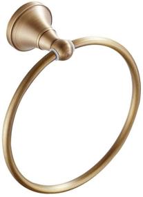 img 4 attached to Enhance Your Bathroom Décor with the Leyden Towel Ring: Antique Brass 🛁 Hand Towel Holder and Shower Towel Hanger for a Stylish and Functional Space