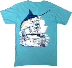 img 3 attached to 🐟 Iconic Guy Harvey Marlin T-Shirt with Handy Pocket