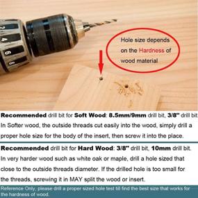 img 3 attached to 🛠️ 40 Pieces 1/4-20 Hex Drive Threaded Wood Inserts for Wood Furniture Applications