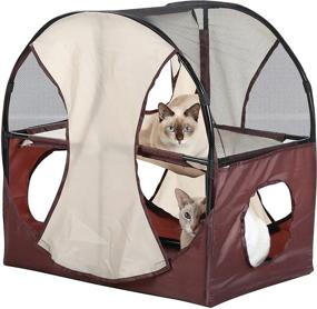 img 1 attached to 🐱 Premium Kitty Obstacle Play House: Collapsible and Foldable, 27"H x 14"W x 27"L - Enhance Your Cat's Fun and Exercise!