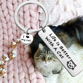 img 1 attached to FEELMEM Life is Better with A Cat Keychain: Adorable Cat Memes Gift for Cat Lovers and Loved Ones