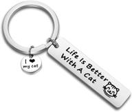 feelmem life is better with a cat keychain: adorable cat memes gift for cat lovers and loved ones logo