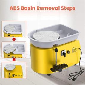 img 3 attached to 🔶 ANBULL 350w Electric Pottery Wheel Machine 25cm Removable ABS Basin for Ceramic Clay Work - Adjustable Lever, Feet Lever Pedal - Yellow